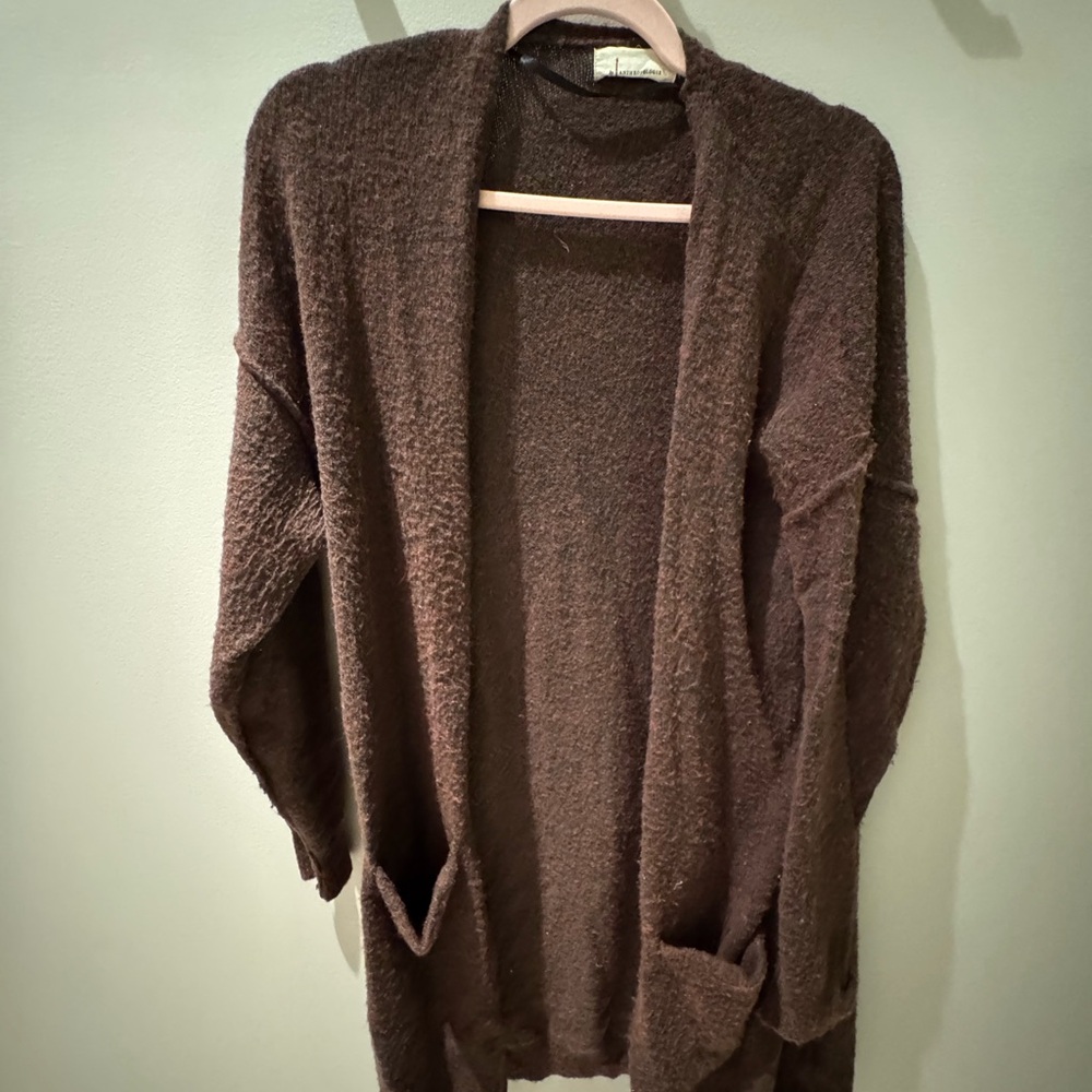 Anthropologie Open-Front Duster Sweater in Olive